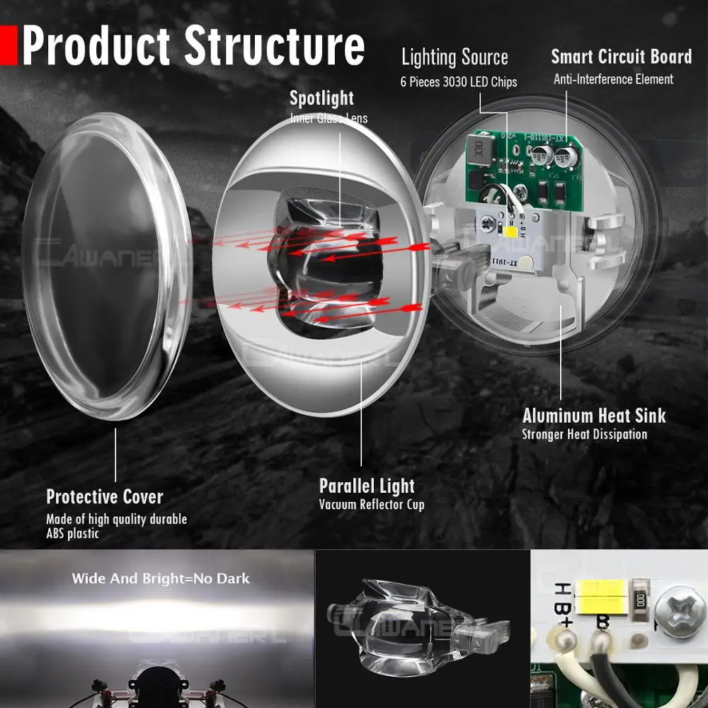 Противотуманные фары в сборе 30 Вт автомобильный передний бампер светодиодные