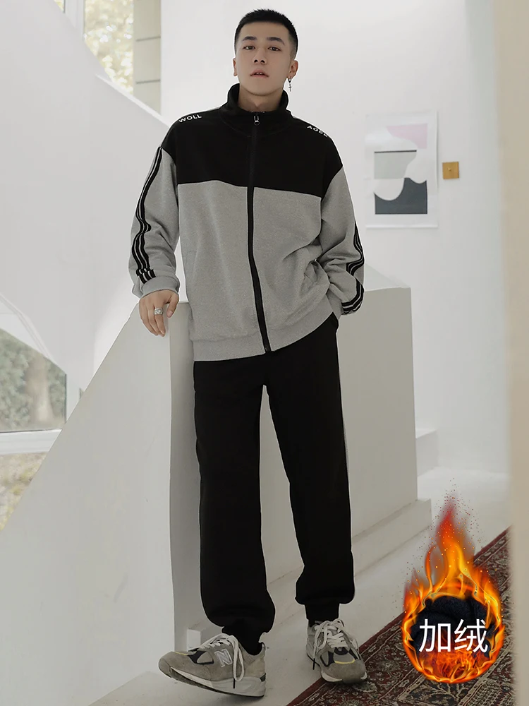 Мужской спортивный костюм с курткой темно-синяя спортивная одежда джоггеры JJ60NT