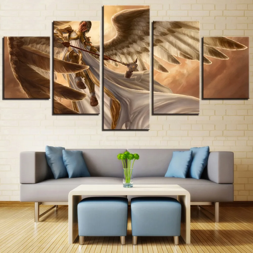 5 шт. картины на холсте с изображением крыльев воина | Дом и сад