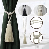 1pc white accessories tied rope curtain tieback holder clips for curtains hand weaving tassel tieback