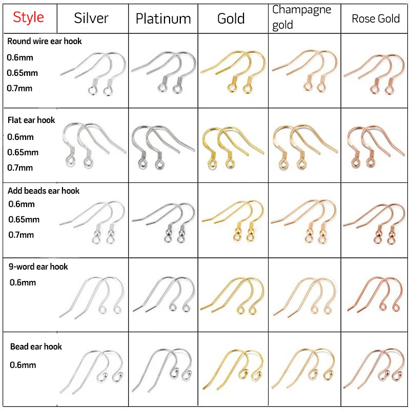 2 pair Authentic 100% 925 Sterling Silver Not Allergic Earring Hooks Clasp Ear Wire for Jewelry Making DIY Accessories Wholesale