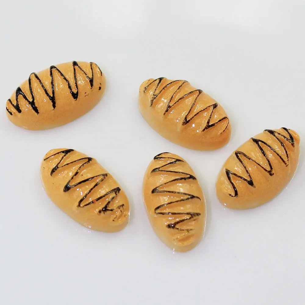 

100/50pcs Mixed Food Bread Resin Decoration Crafts Flatback Cabochon Scrapbook DIY Embellishments Accessories Buttons