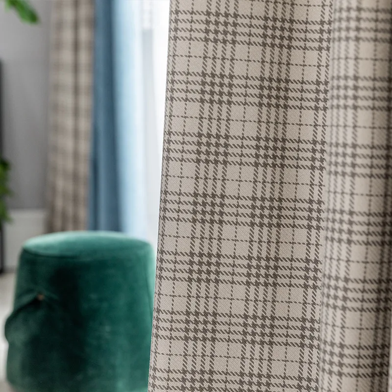 2021 британские клетчатые сращивающиеся светонепроницаемые шторы для гостиной