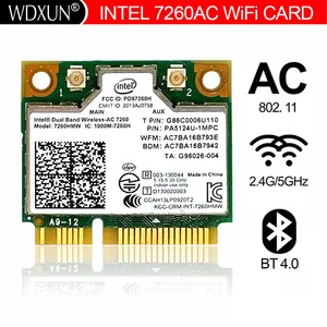 Новый двухдиапазонный беспроводной-AC 7260 Intel 7260HMW 7260AC 2,4G5 ГГц 802.11ac MINI PCI-E 2x2 WiFi карта + Bluetooth 4,0 Wlan адаптер