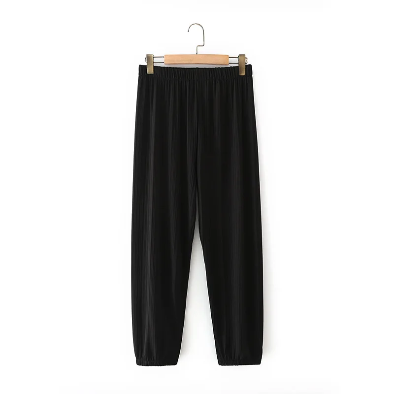 

Plus Size XL-4XL Women's Elastic Waist Pants Solid Straight Simple Spring Summer Crochet Pants