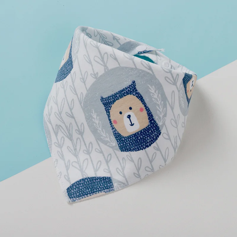 Baberos de algod&oacute;n para beb&eacute;, delantal de alimentaci&oacute;n triangular, bonitos Baberos para beb&eacute;, bufanda de alimentaci&oacute;n de dibujos animados, cuello, babero, pa&ntilde;o para eructar-3