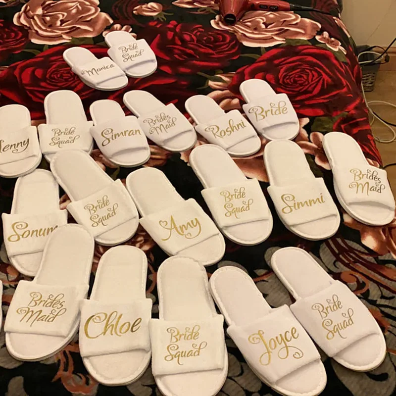 Индивидуальные блестящие свадебные тапочки Серебряное обручальное кольцо