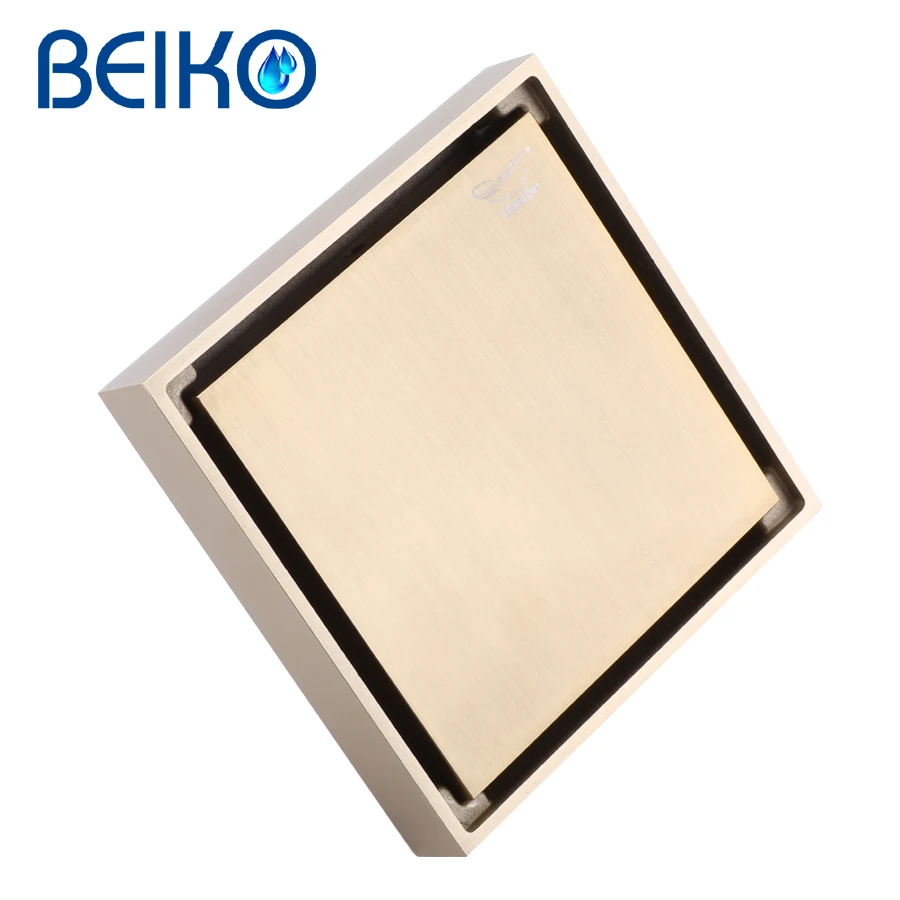 

Modern Copper Invisible Shower Floor Drain Bathroom Balcony Grey Gold Brass Material Rapid Drainage Tile Insert Square Drains