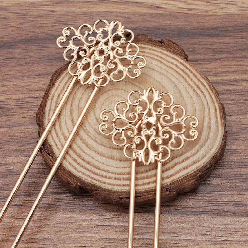 Винтажная заколка для волос с 37x30 мм филигранными цветами металлические шпильки