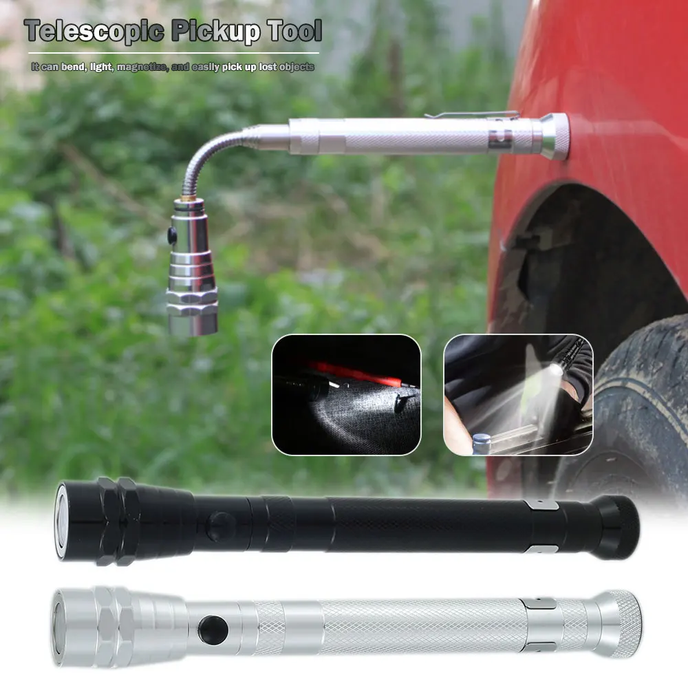 

Car LED Telescopic Magnetic Pick-Up Tools Grip Extendable Pickup Rod Long Reach Pen Handy Tool for Picking Up Nuts