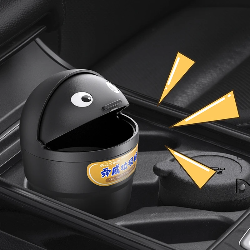 

High Quality Creativity Car Trash Can Portable Car Dustbin with Lid Leak-proof Auto Trash Bin Mini Garbage Bin Black Waterproof