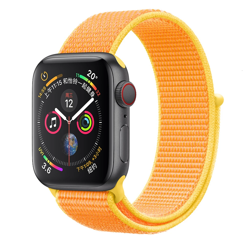 Canary Yellow Нейлоновый ремешок для Apple Watch серии 5 42 мм iwatch 44 мм ремешок 38 мм 40 мм iwatch sreies 4 3 2 pulseira браслет ремешок для часов - Цвет ремешка: Canary Yellow