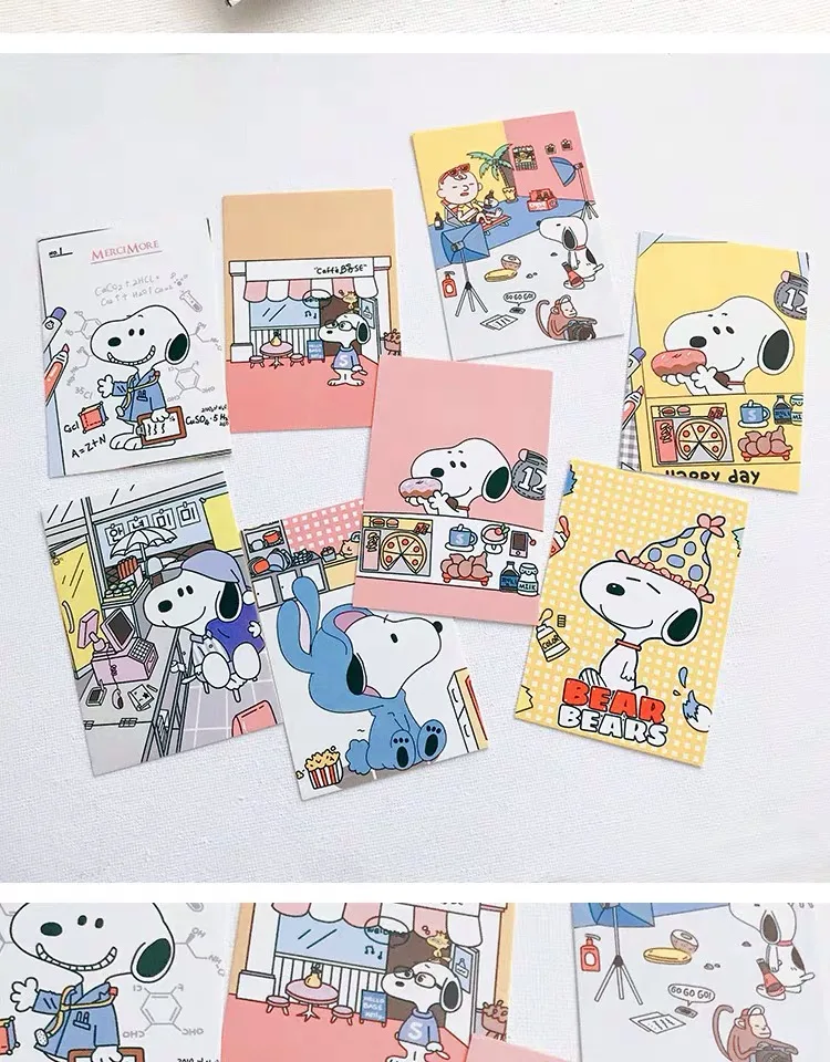 8 шт. Ins Peanuts изгой карта собаки милый мультфильм доска для сообщений доска для фото дисплей доска украшение стены визитная карточка дисплей