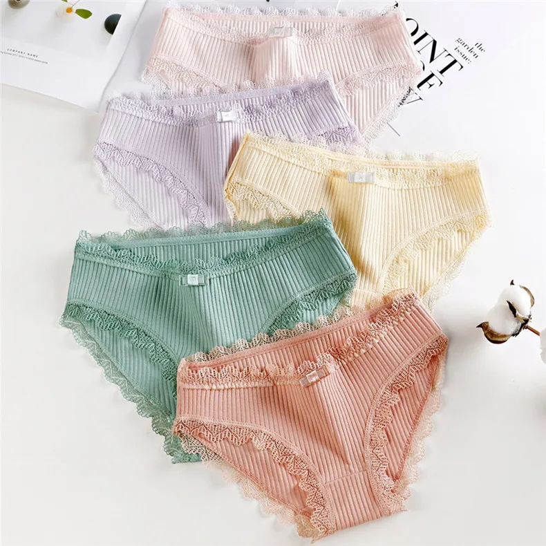 Новинка женские трусики из 100% хлопка кружевные лоскутные короткие для девочек