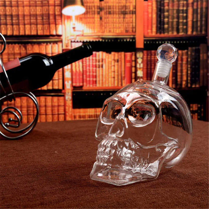 Halloween Crystal Skull Head Bottle Whiskey Vodka Wine Decanter Whisky Glass Beer Spirits Cup Water Bar Home |