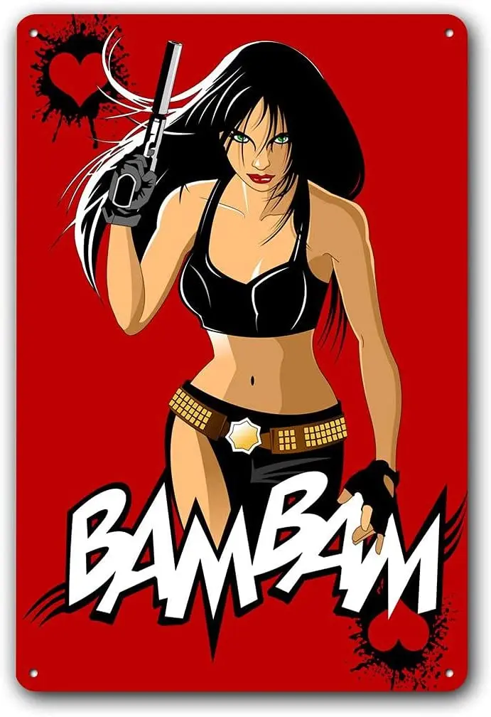 

Kopiqin Vintage Tin Sign Sexy Girl Sailor Metal Wall Panel for Home Club Garage Shop Bar Retro Art Decoration 8" X12"