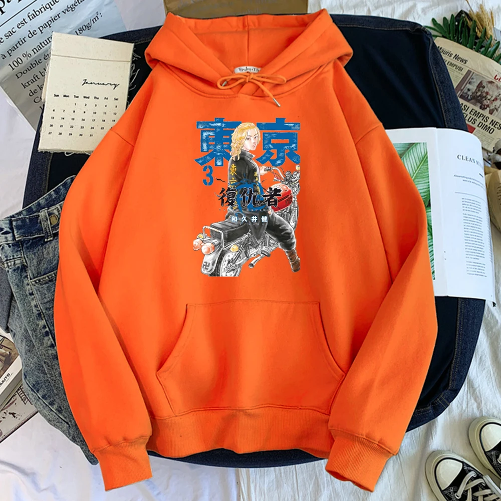 

Womens Sweatshirt Anime Tokyo Revengers Anime Characters Printed Hoodie Woman Big Size O-Neck Japanese Harajukua Loose Pullover