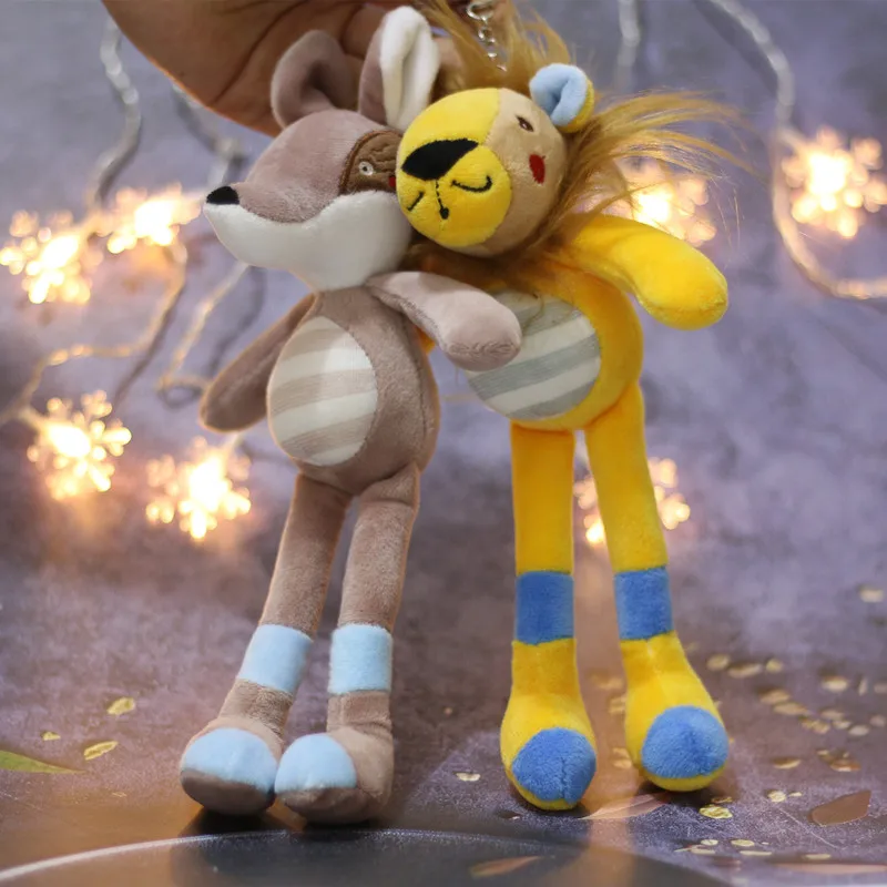 

23cm new popular creative cartoon animals Donkey lion Pendant Keychain Exquisite decoration soft Soothing doll christmase gift