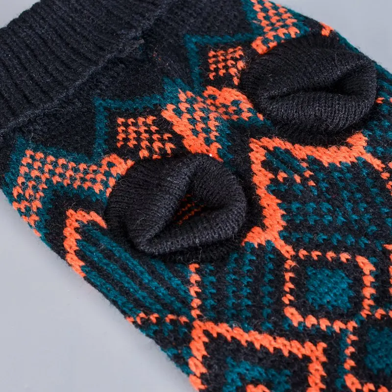 Вязаный свитер для домашних животных теплая зимняя одежда собак геометрическое