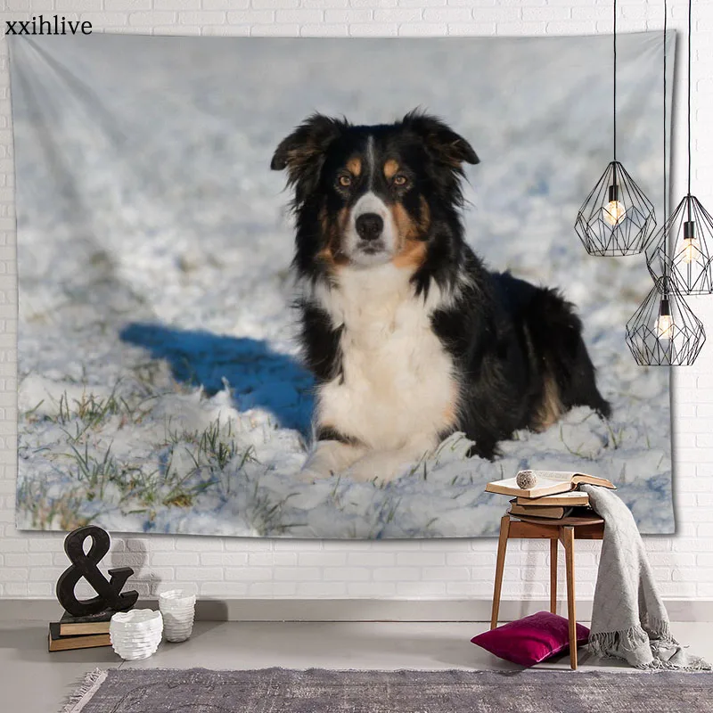 

The Smartest Dog Border Collie Animal Custom HD Tapestry For Carpet Travel Mattress Wall Carpets Art Home Decor 100x150cm