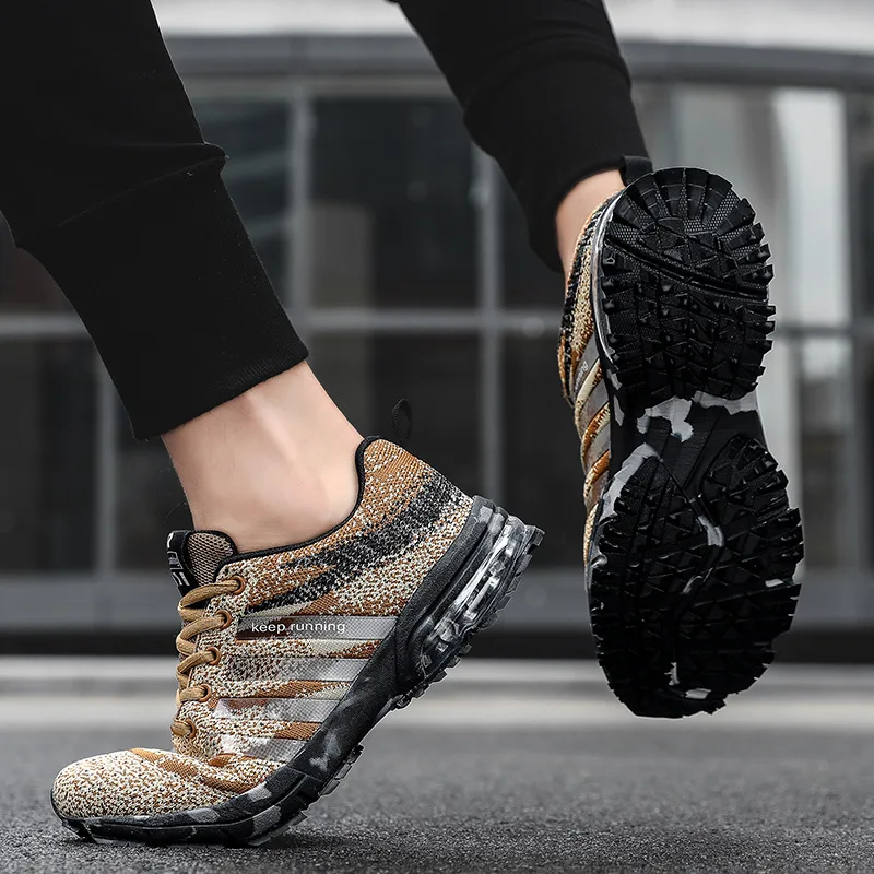 Hot Big Size Air Running Shoes Men Weaving Breathable Shoes Outdoor Keep Running Shoes Men Cheap Sport Shoes Non-slip Sneaker