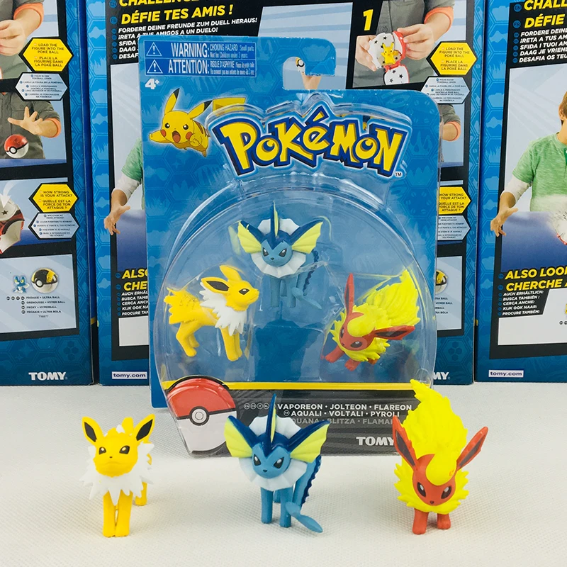 Takara Tomy Pokemon Action Pose Figure 3 Pack - Jolteon Vaporeon Flareon/ Espeon Umbreon Sylveon игрушки подарки для детей |