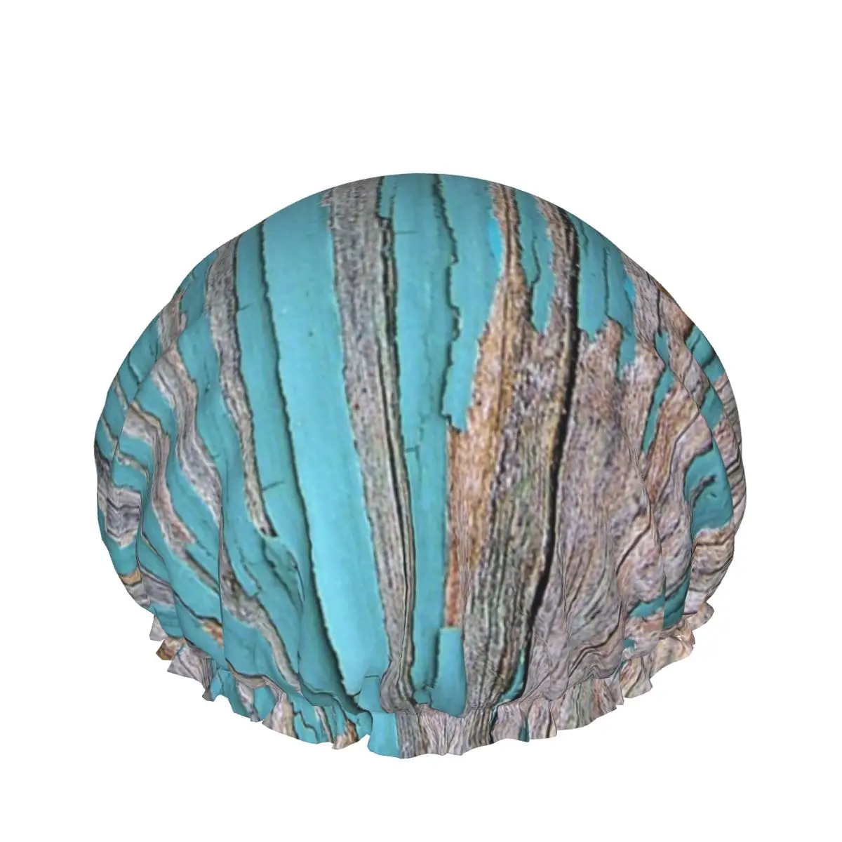 

Shabby Rustic Weathered Wood Turquoise Double waterproof shower caps Customized shower caps hair care drying accessories women