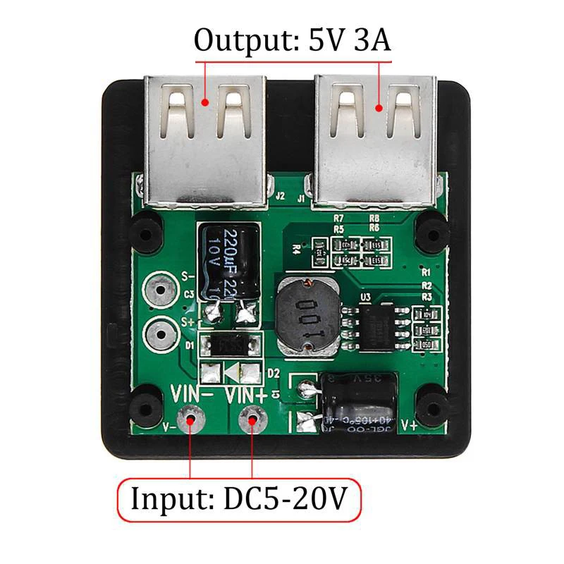 Двойной USB 5V регулятор инвертор DIY Солнечное зарядное устройство солнечная