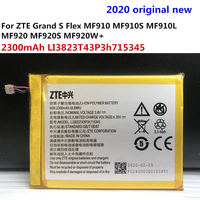 Original New 2800mAh LI3820T43P3h715345 Battery For ZTE Grand S Flex MF910 MF910S MF910L MF920 MF920S MF920W+ Batteries | Мобильные