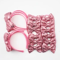 pink sequin bow headband for girlsglitter tooth bows for baby hair accessoriesbling headbands for kids teens childrens 15