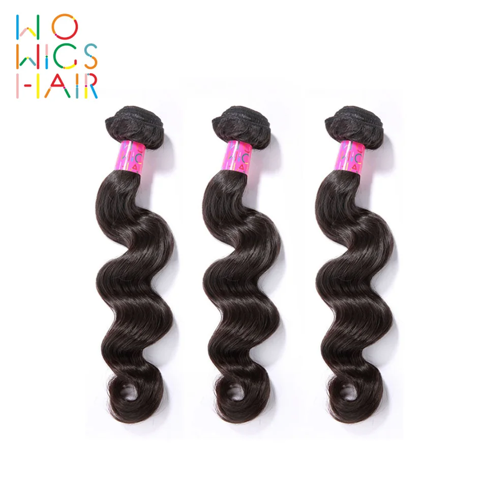 

WoWigs Hair Indian Loose Wave 3 PCS Lot 100% Human Hair Free Shipping Natural Color Hair Extensions