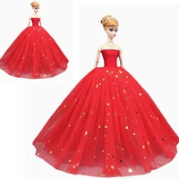 16 bjd doll dress for barbie clothes red moon star sequin wedding gown for barbie doll accessories outfits kids toys gift 11 5