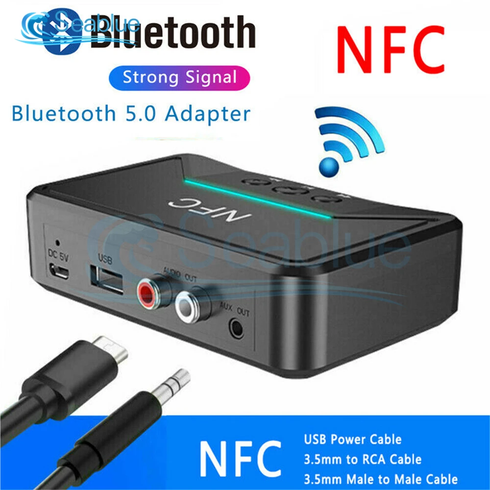 Беспроводной Bluetooth 5 0 приемник Smart NFC A2DP RCA AUX 3 мм разъем адаптер Suppotr USB Play для