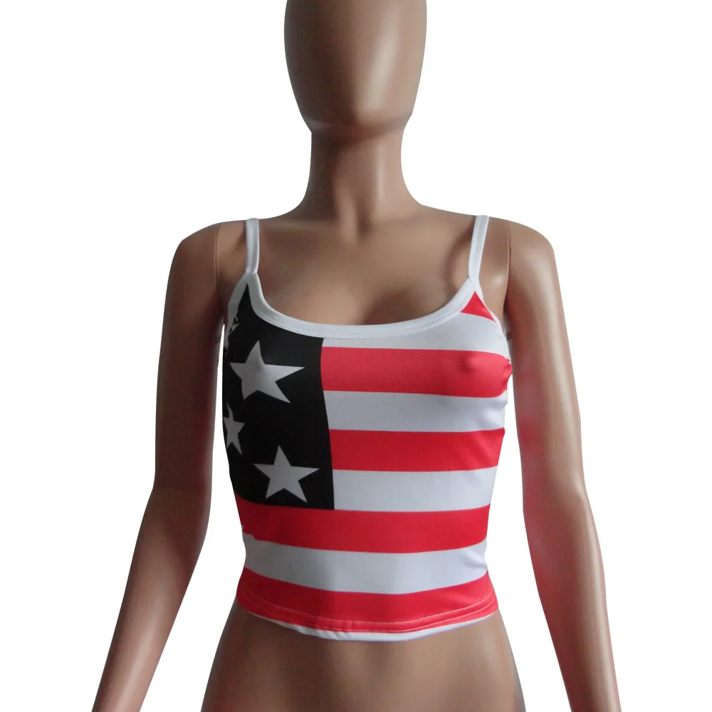 

Sexy Low Cut American Flag Graphic Tube Top for Women Club Party Wear Enegant Backless Tank Top Camisole Women
