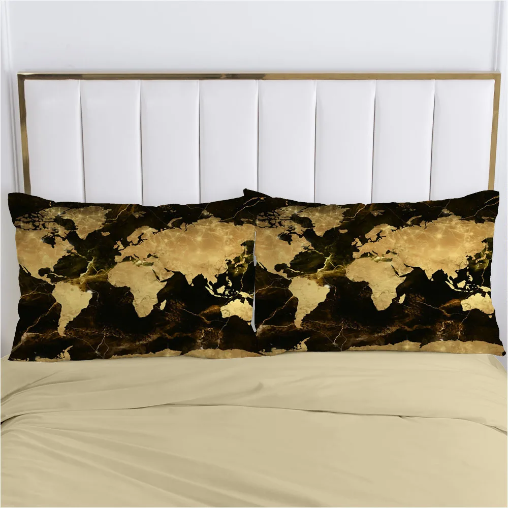 

Наволочка для подушки, декоративное постельное белье с 3d-печатью карты, Континентальный рисунок, 100%, наволочка из полиэстера, домашний деко...