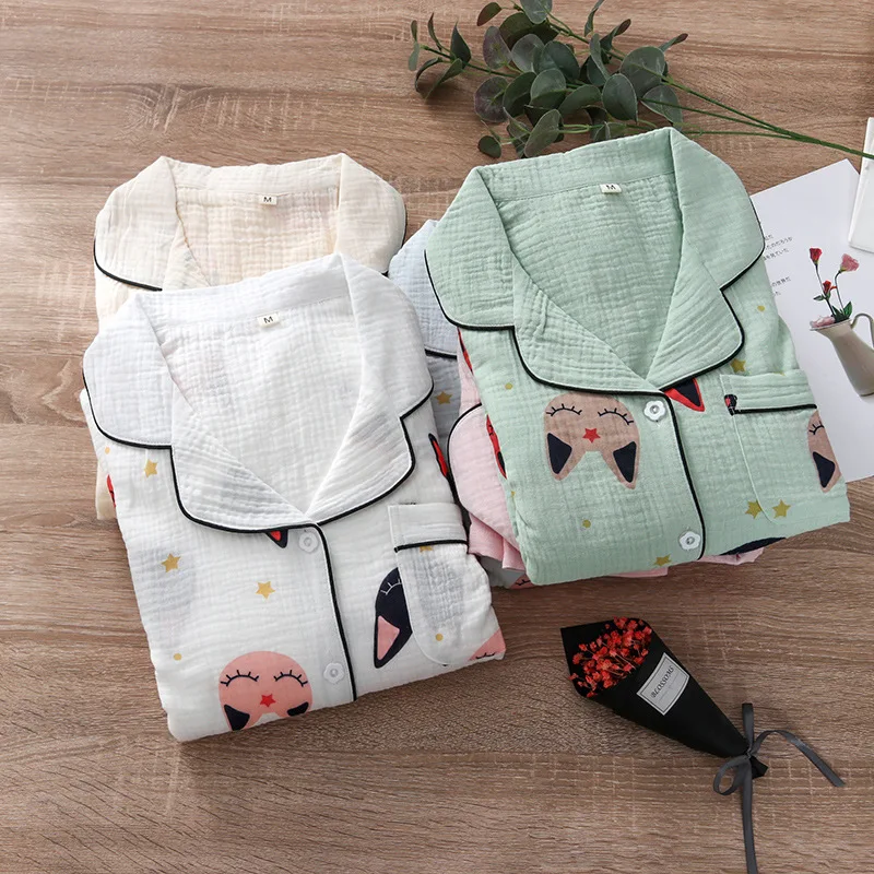 

Autumn Soft and Comfortable Pajama Set Women Long Sleeve Pajamas Cartoon Printing Loungewear Two Piece Set Home Wear Sleepwear