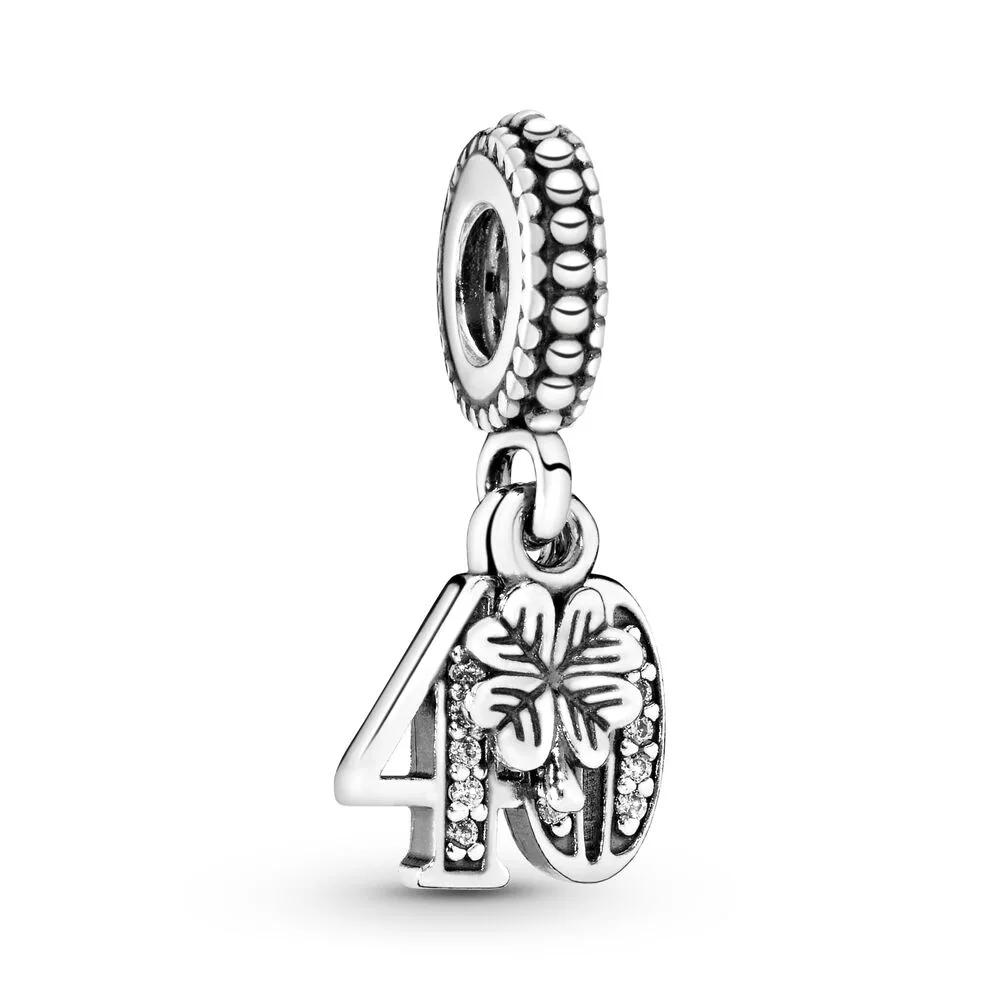 

Original 925 Sterling Silver Beads Charm Anniversary Letter 16 18 21 Crystal Pendant For Women Diy Pandora Charm Bracelet