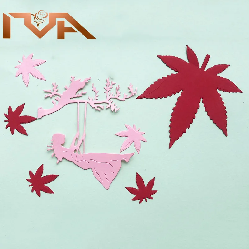 Штампы Скрапбукинг милая девушка Дерево игра под деревом бумажные изделия