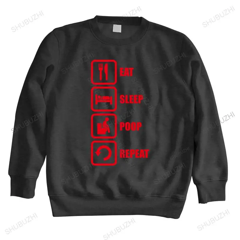 

mens autumn letter printed sweatshirt cool long sleeve EAT SLEEP POOP REPEAT male brand shubuzhi hoodie cotton vintage hoody