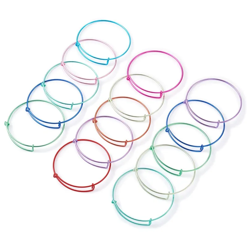 

50pcs Expandable Adjustable Iron Bangle Making Torque Bangle Mixed Color for Jewelry Making DIY Craft Accessories