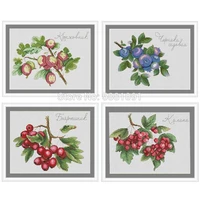 bilberry blueberry hawthorn counted cross stitch 11ct 14ct 18ct diy cross stitch kits embroidery needlework sets home decor