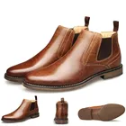 сапоги резиновые мужчин ботинки мужские туфли мужские кожаные ботильоны ботинки на платформе челси берцы мужские Мужские ботинки челси в британском стиле, дышащие ботинки из натуральной кожи, без застежки, весна-осень