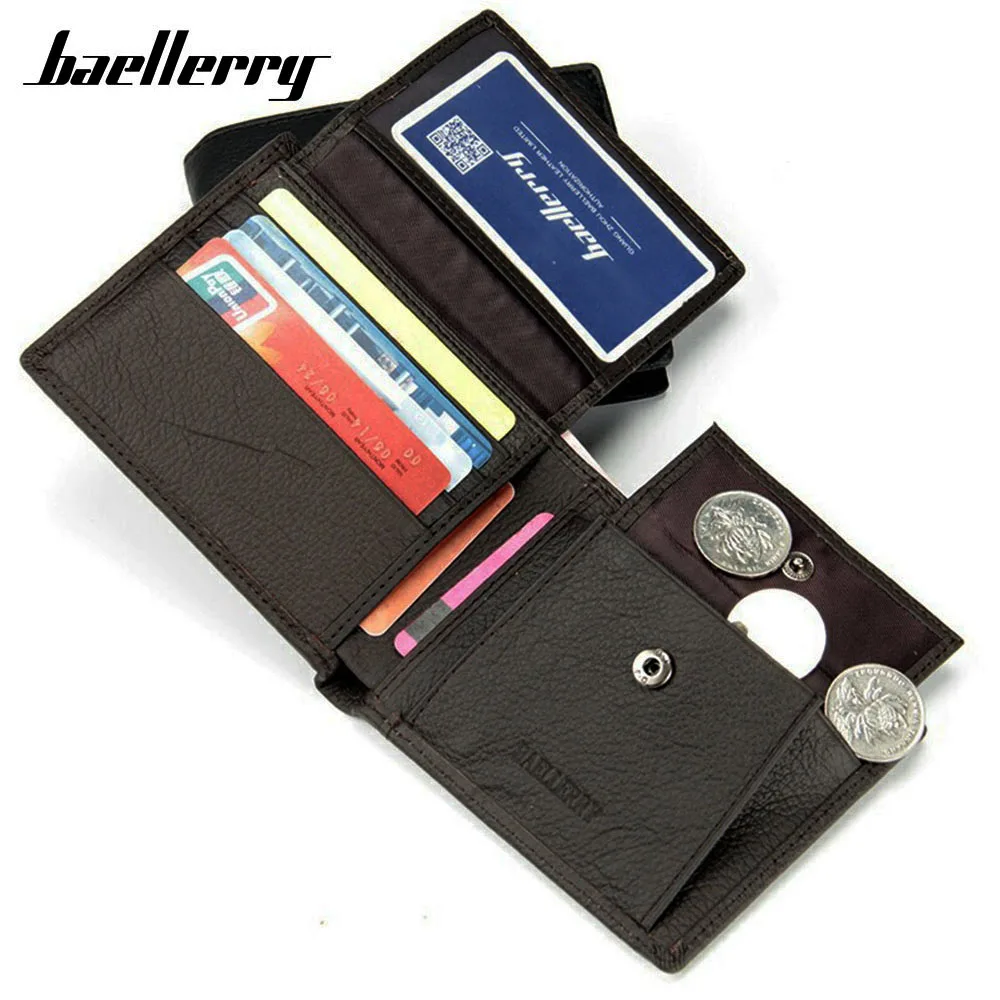 Мужские кошельки с гравировкой имени короткий бумажник из натуральной кожи