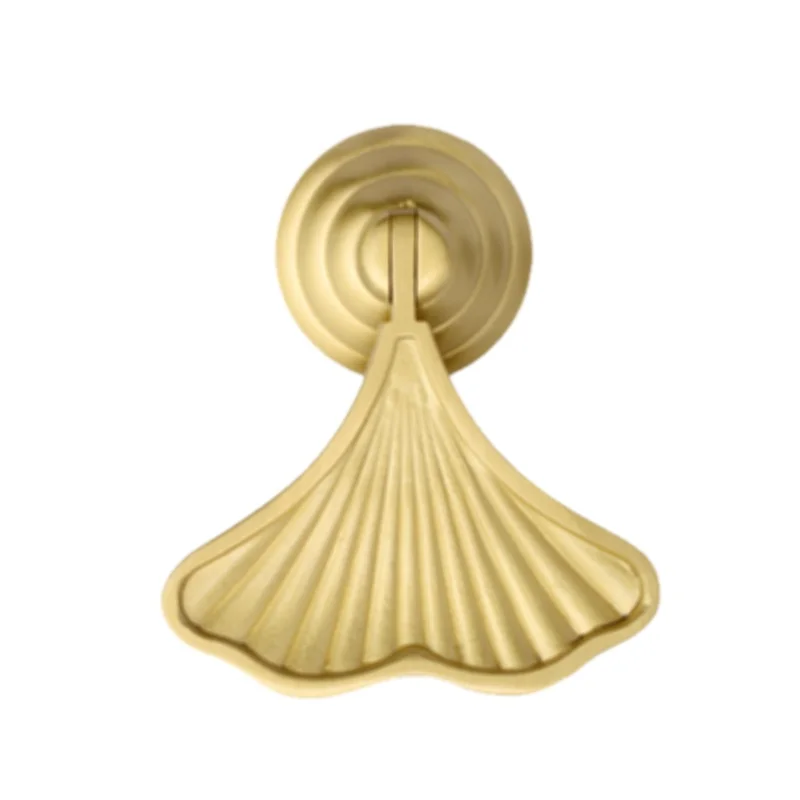 

Nordic Style Creative Drawer PullsGinkgo Leaf Pendant Pure Copper Wardrobe Shoe Cabinet Handle for Furniture Rings Light Luxury