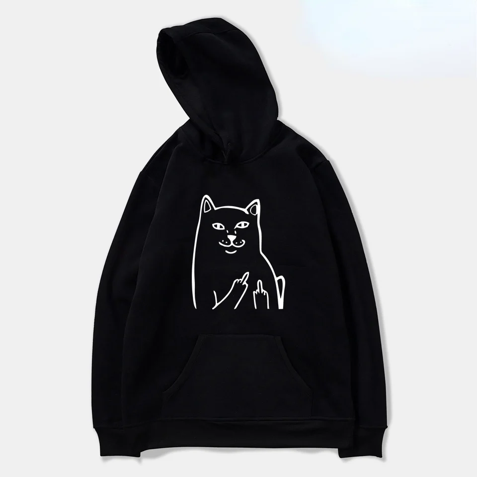 

Cotton Hot Sale Pocket Cat Women Sweatshirts Hoodies Harajuku Casual Hoodie Men/Women Print Cute Anime Clothes Outwear