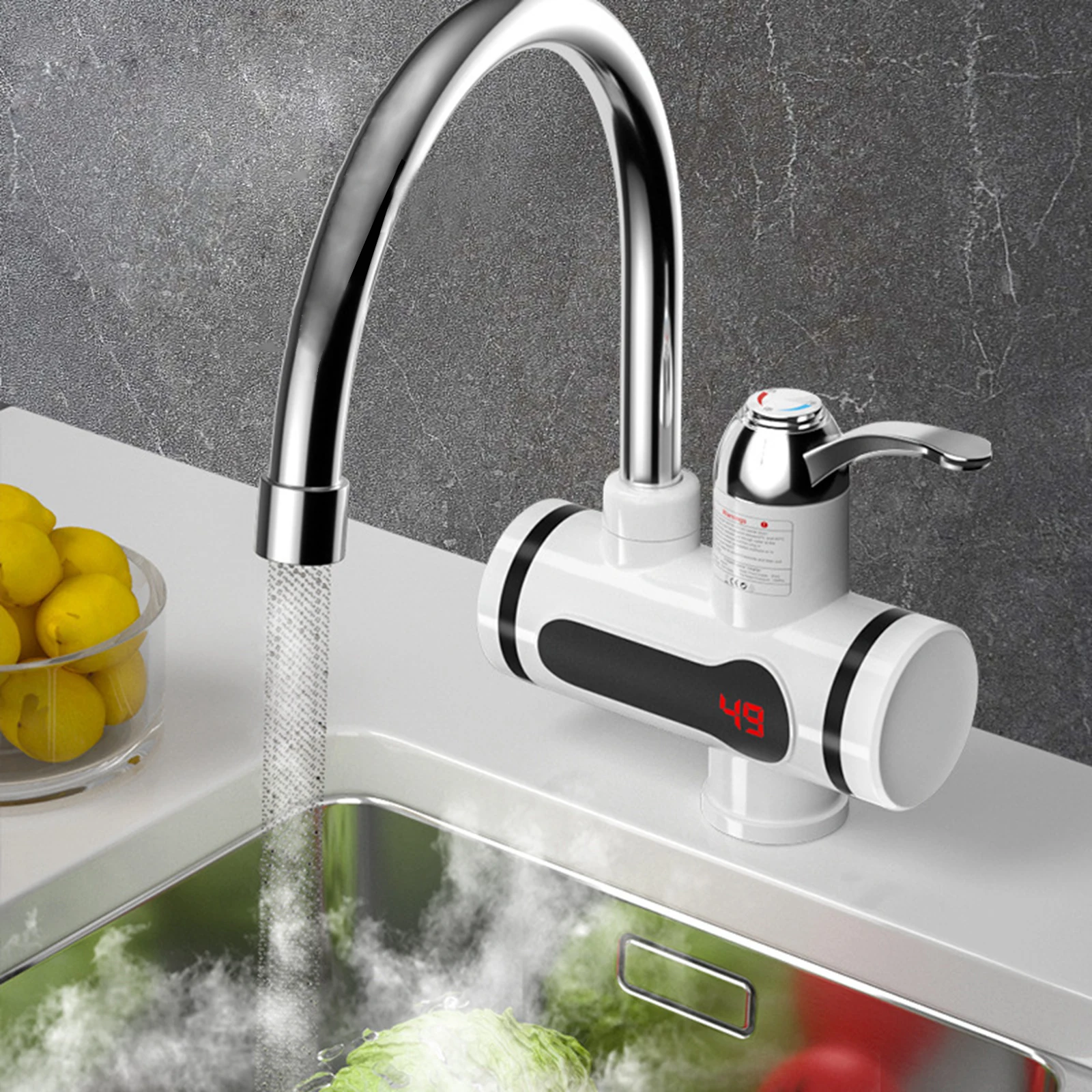 

Electric Kitchen Water Heater Tap 220V3000W Digital Display Bathroom Faucet Cold Heating Faucet Heater For Country House Cottage