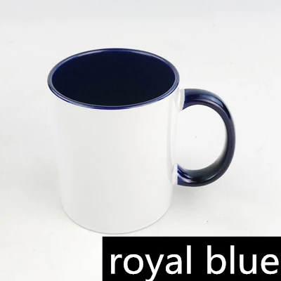 Пустая сублимационная керамическая кружка цветная ручка цвет внутри пустая