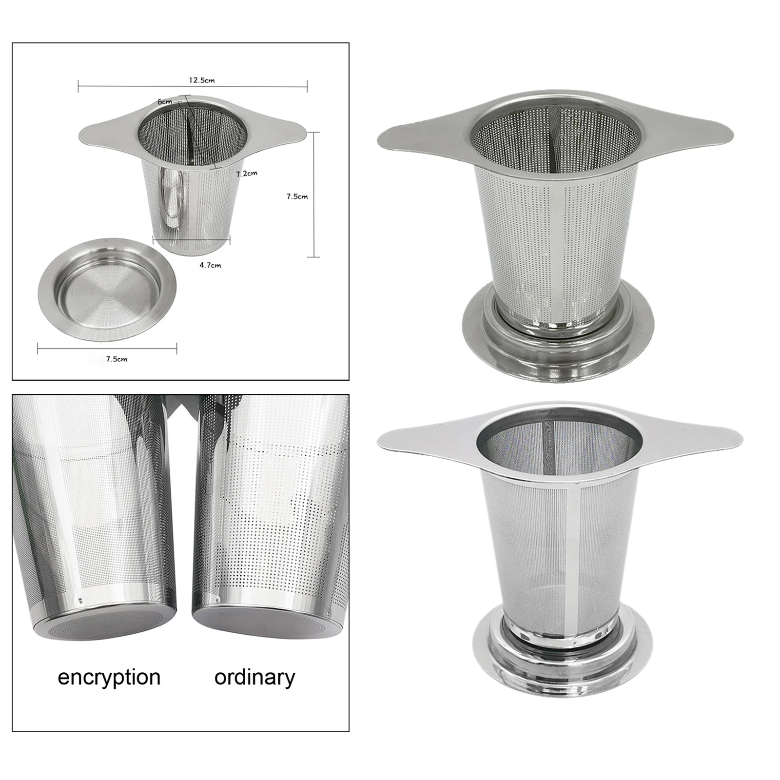 

Stainless Steel Tea Infuser Mesh with Two Handles for Hanging on Teapots