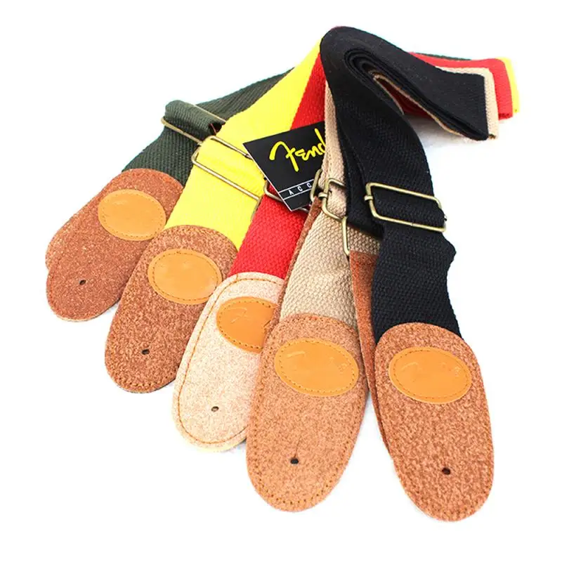 einstellbare gitarre schulter gurt gürtel woven baumwolle gitarre gurt mit leder enden für elektrische gitarre elektrische bass rhythmus gui