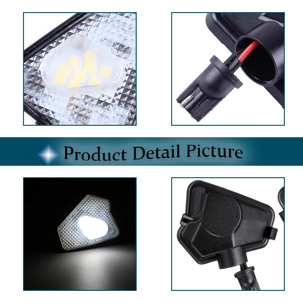 2X светодиодный белый под боковое зеркало Puddle светильник для Mercedes Benz W176 W242 W204 W246 C207